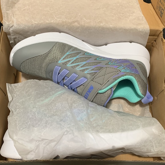 Skechers Girl's Microspec - Bold Delight Sneaker |Gray | Textile/Synthetic - Picture 12 of 16